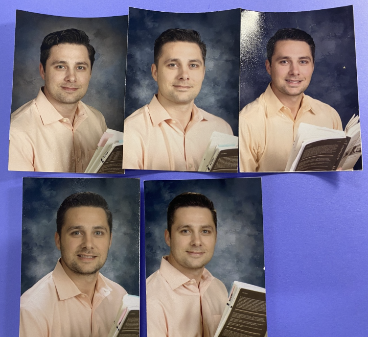 Through the years, Hartz has made it an unintentional tradition to wear the same exact shirt for picture day every year.  